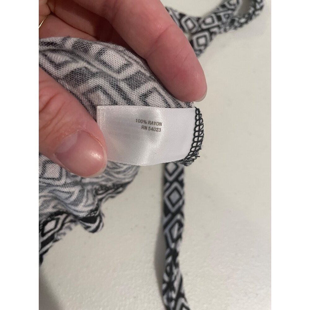 Old Navy Womens Geometric Black & White Wrap Dress Size S Y2K Mod Retro Feminine - Picture 9 of 12